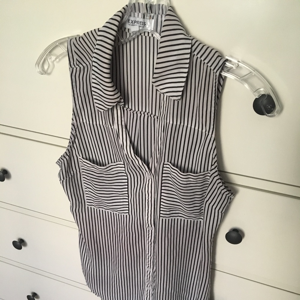 Express portofino striped sleeveless blouse